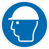 Gebotszeichen Kopfschutz benutzen nach ISO 7010 (M014)