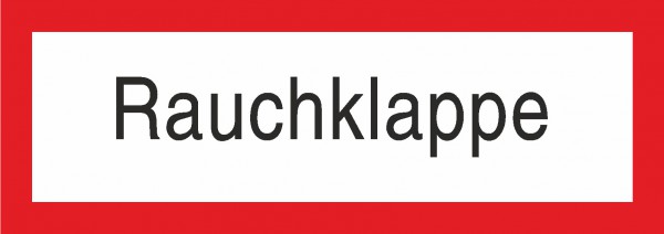 Brandschutzschild mit Text Rauchklappe