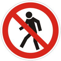 Verbotszeichen Für Fußgänger verboten nach BGV A8 (P03)