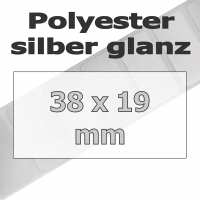 Polyester-Etiketten - silber glanz (3720 Stk. auf Rolle) Polyester-Etiketten - silber glanz (3720 Stk. auf Rolle)
