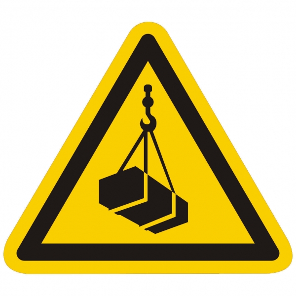 Warnzeichen Warnung vor schwebender Last nach ISO 7010 (W015)