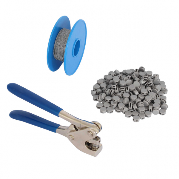 Spar-Paket 8 mm: Plombenzange + Plomben + Draht