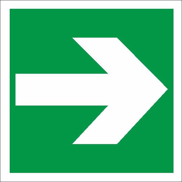 Rettungszeichen Richtungsangabe links rechts nach BGV A8 (E01)