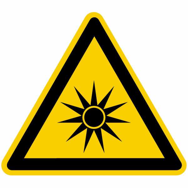 Warnzeichen Warnung vor optischer Strahlung nach BGV A8 (W09)