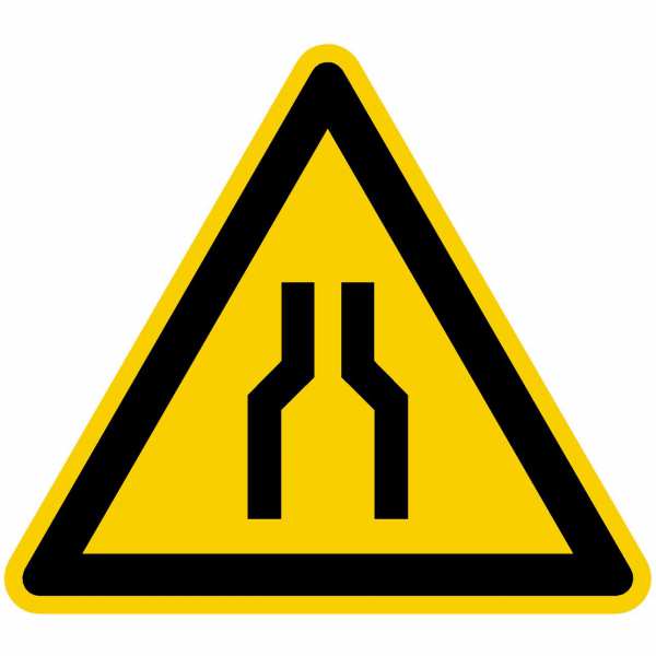 Warnzeichen Warnung vor Engstellen nach BGV A8 (W31)