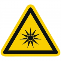 Warnzeichen Warnung vor optischer Strahlung nach ISO 7010 (W027)