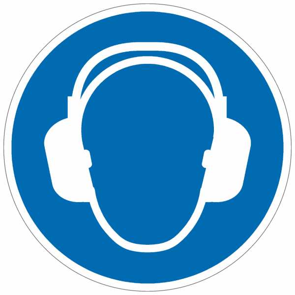 Gebotszeichen Gehörschutz benutzen nach ISO 7010 (M003)