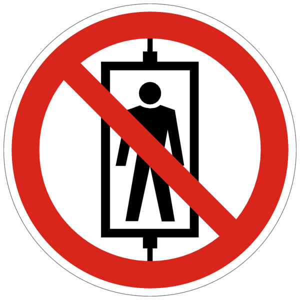 Verbotszeichen Personenbeförderung (Seilfahrt) verboten nach BGV A8 (P13)