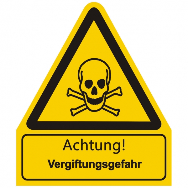 Kombischild Warnzeichen mit Text Achtung! Vergiftungsgefahr