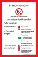 Brandschutzordnung Brände verhüten - Verhalten im Brandfall nach DIN 14096-1 (Teil A) Brandschutzordnung Brände verhüten - Verhalten im Brandfall nach DIN 14096-1 (Teil A)