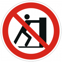 Verbotszeichen Schieben verboten nach ISO 7010 (P017)