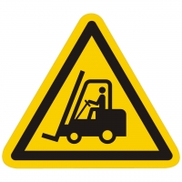 Warnzeichen Warnung vor Flurförderzeugen nach ISO 7010 (W014)