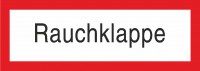 Brandschutzschild mit Text Rauchklappe Brandschutzschild mit Text Rauchklappe