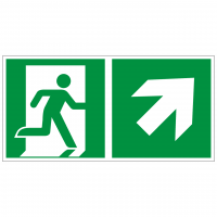 Rettungszeichen Rettungsweg rechts aufwärts nach ISO 7010 (E002) ASR A1.3