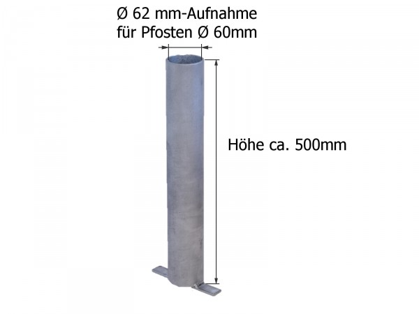 Bodenhülse für Kettenund Absperrpfosten Ø 60 mm SQS