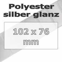 Polyester-Etiketten - silber glanz (1890 Stk. auf Rolle) Polyester-Etiketten - silber glanz (1890 Stk. auf Rolle)