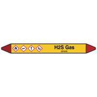 Brady Rohrmarkierer mit Text H2S Gas - GEFAHR