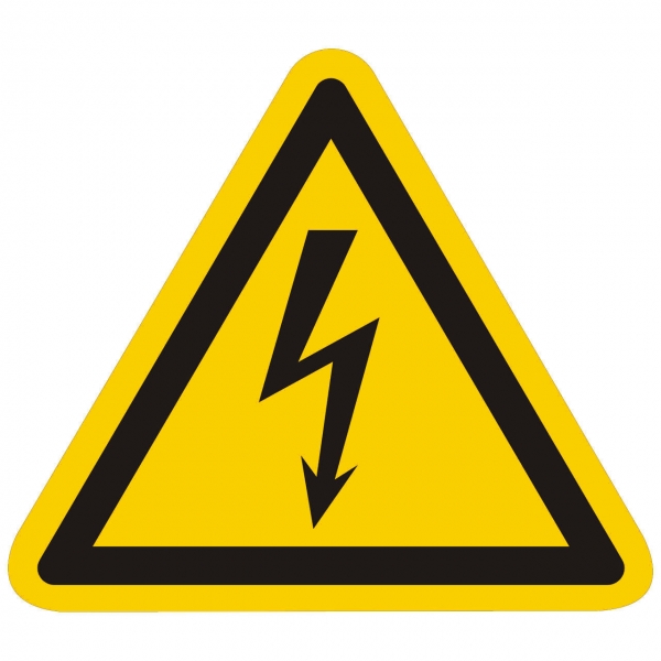 Warnzeichen Warnung vor elektrischer Spannung nach ISO 7010 (W012)
