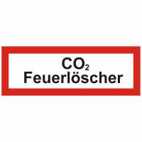 Brandschutzschild mit Text CO2 Feuerlöscher