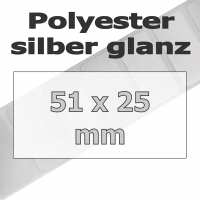 Polyester-Etiketten - silber glanz (2580 Stk. auf Rolle) Polyester-Etiketten - silber glanz (2580 Stk. auf Rolle)