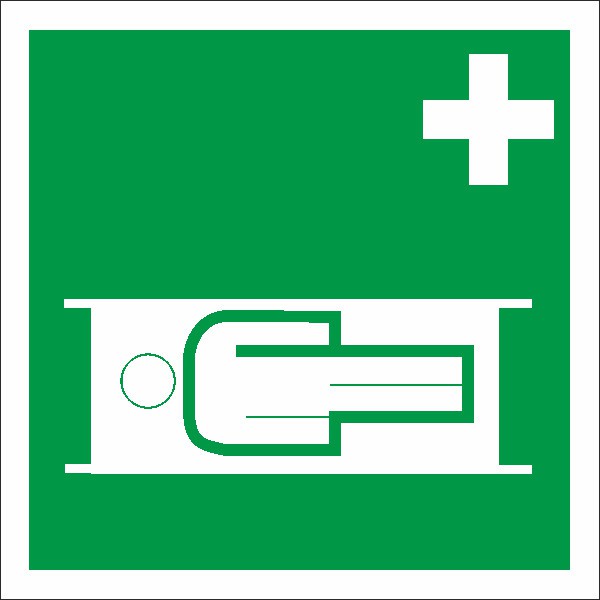 Rettungszeichen Krankentrage nach BGV A8 (E04)