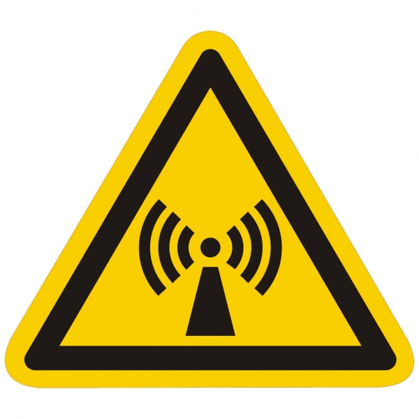 Warnzeichen Warnung vor nichtionisierender Strahlung nach ISO 7010 (W005)