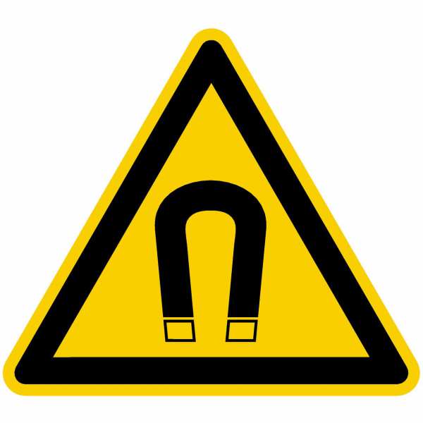 Warnzeichen Warnung vor magnetischem Feld nach BGV A8 (W13)