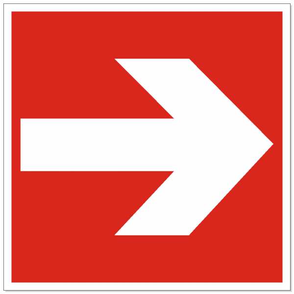 Brandschutzzeichen Richtungsangabe links/rechts nach BGV A8 (F01)